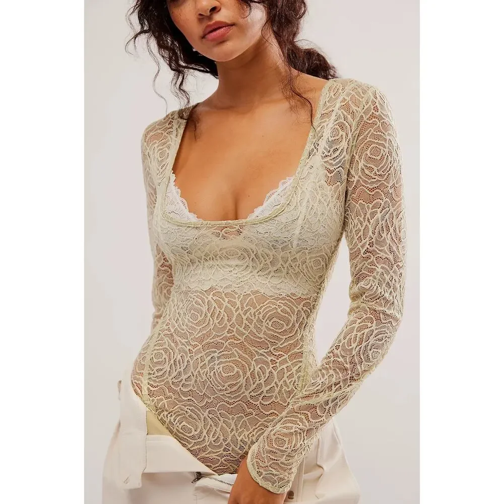Free People In My Head Bodysuit Size M NWOT